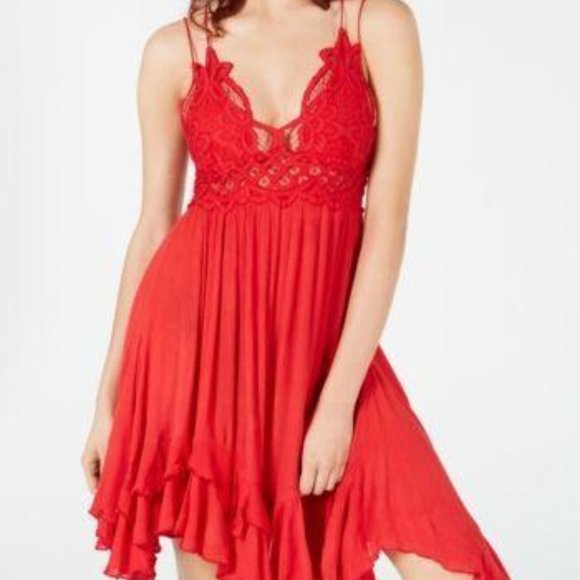 Free People Dresses & Skirts - Free People Red Adella Flowy Dress